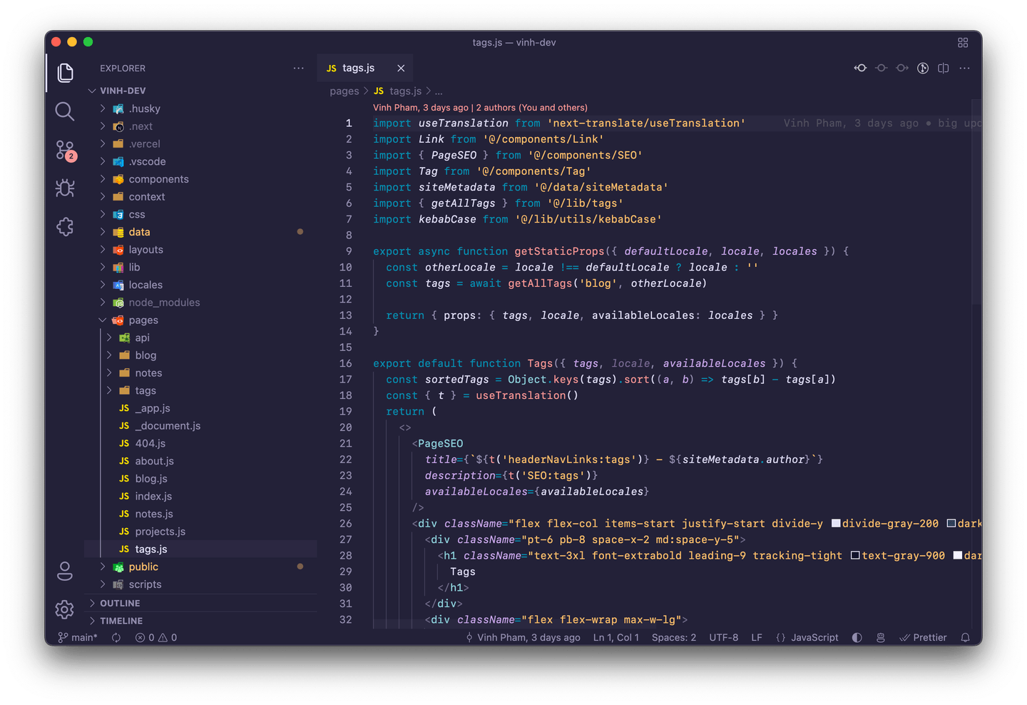 Rosé Pine Moon on VS Code